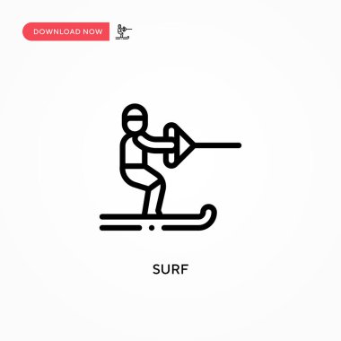 Sörf vektör simgesi. Web sitesi veya mobil uygulama için modern, basit düz vektör çizimi
