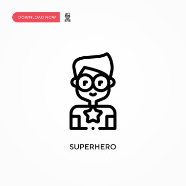 Süper kahraman vektör ikonu. Web sitesi veya mobil uygulama için modern, basit düz vektör çizimi