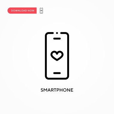 Akıllı telefon vektör simgesi. Web sitesi veya mobil uygulama için modern, basit düz vektör çizimi