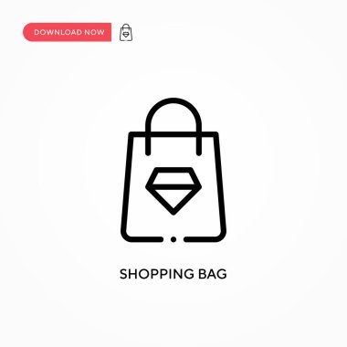 Alışveriş poşeti vektör simgesi. Web sitesi veya mobil uygulama için modern, basit düz vektör çizimi