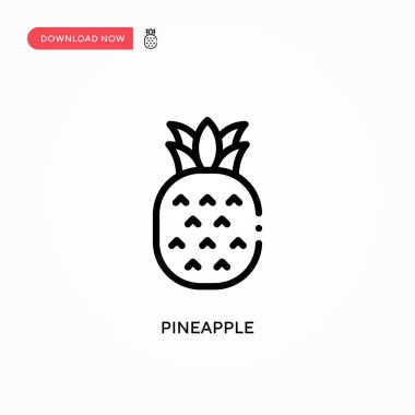 Ananas vektör simgesi. Web sitesi veya mobil uygulama için modern, basit düz vektör çizimi