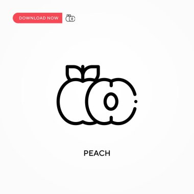 Şeftali vektör simgesi. Web sitesi veya mobil uygulama için modern, basit düz vektör çizimi