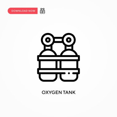 Oksijen tankı vektör simgesi. Web sitesi veya mobil uygulama için modern, basit düz vektör çizimi