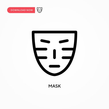 Maske vektör simgesi. Web sitesi veya mobil uygulama için modern, basit düz vektör çizimi