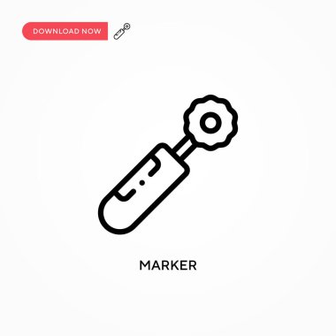 İşaretleyici vektör simgesi. Web sitesi veya mobil uygulama için modern, basit düz vektör çizimi