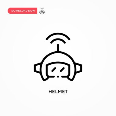 Miğfer vektör simgesi. Web sitesi veya mobil uygulama için modern, basit düz vektör çizimi