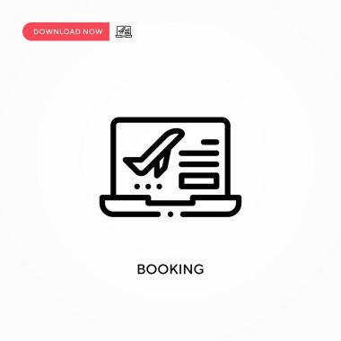 Vektör ikonu rezervasyon ediliyor. Web sitesi veya mobil uygulama için modern, basit düz vektör çizimi