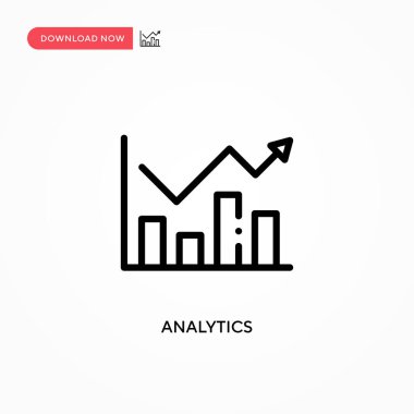 Analitik vektör simgesi. Web sitesi veya mobil uygulama için modern, basit düz vektör çizimi