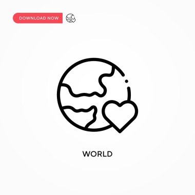 Dünya vektör simgesi. Web sitesi veya mobil uygulama için modern, basit düz vektör çizimi