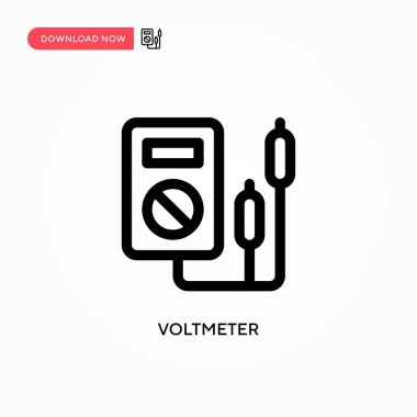 Voltmetre vektör simgesi. Web sitesi veya mobil uygulama için modern, basit düz vektör çizimi