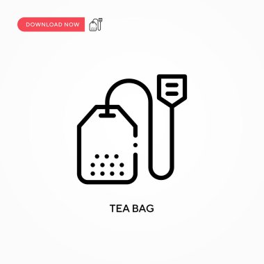 Çay poşeti vektör simgesi. Web sitesi veya mobil uygulama için modern, basit düz vektör çizimi