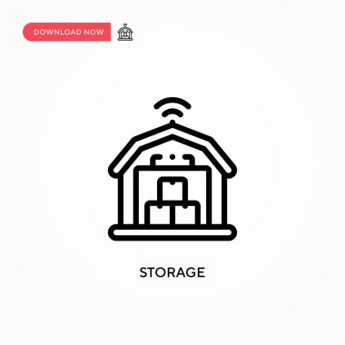 Depolama vektör simgesi. Web sitesi veya mobil uygulama için modern, basit düz vektör çizimi