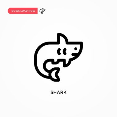 Köpekbalığı vektör simgesi. Web sitesi veya mobil uygulama için modern, basit düz vektör çizimi