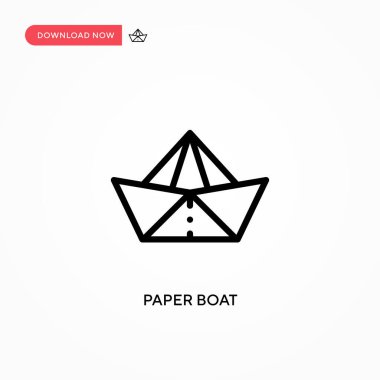 Kağıt tekne vektör simgesi. Web sitesi veya mobil uygulama için modern, basit düz vektör çizimi