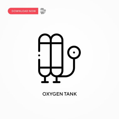 Oksijen tankı vektör simgesi. Web sitesi veya mobil uygulama için modern, basit düz vektör çizimi