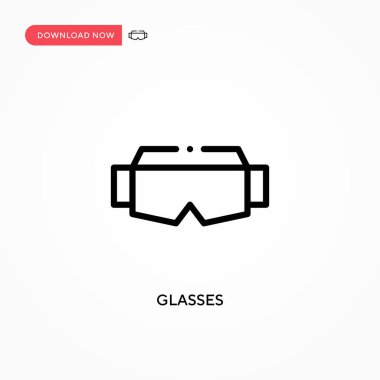 Gözlük vektör simgesi. Web sitesi veya mobil uygulama için modern, basit düz vektör çizimi