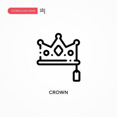 Crown vektör simgesi. Web sitesi veya mobil uygulama için modern, basit düz vektör çizimi