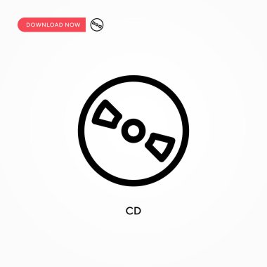 Cd vektör simgesi. Web sitesi veya mobil uygulama için modern, basit düz vektör çizimi