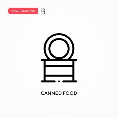 Konserve gıda vektör simgesi. Web sitesi veya mobil uygulama için modern, basit düz vektör çizimi