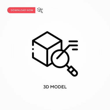 3d model vektör simgesi. Web sitesi veya mobil uygulama için modern, basit düz vektör çizimi