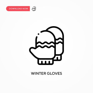 Kış eldivenleri vektör simgesi. Web sitesi veya mobil uygulama için modern, basit düz vektör çizimi