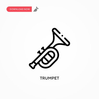 Trompet vektör simgesi. Web sitesi veya mobil uygulama için modern, basit düz vektör çizimi