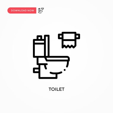 Tuvalet vektörü simgesi. Web sitesi veya mobil uygulama için modern, basit düz vektör çizimi