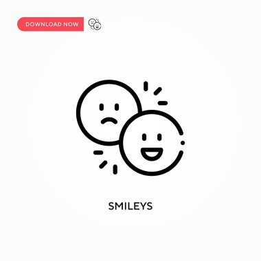Smileys vektör simgesi. Web sitesi veya mobil uygulama için modern, basit düz vektör çizimi