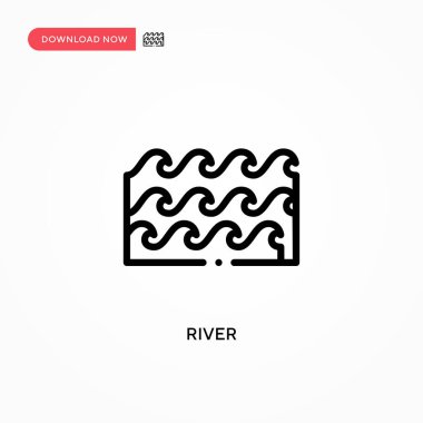 Nehir vektör simgesi. Web sitesi veya mobil uygulama için modern, basit düz vektör çizimi