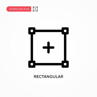 Dikdörtgen vektör simgesi. Web sitesi veya mobil uygulama için modern, basit düz vektör çizimi