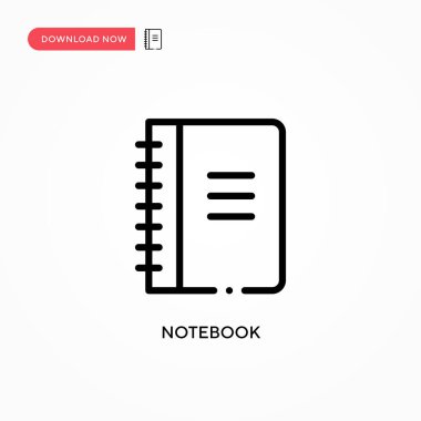 Not defteri vektör simgesi. Web sitesi veya mobil uygulama için modern, basit düz vektör çizimi