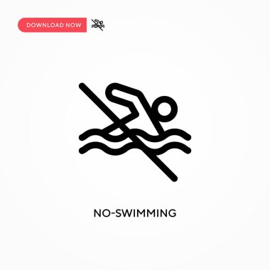 Yüzme yasağı vektör simgesi. Web sitesi veya mobil uygulama için modern, basit düz vektör çizimi