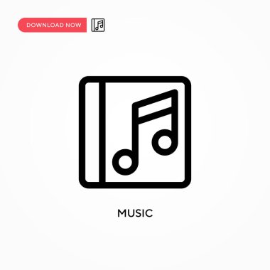 Müzik vektörü simgesi. Web sitesi veya mobil uygulama için modern, basit düz vektör çizimi