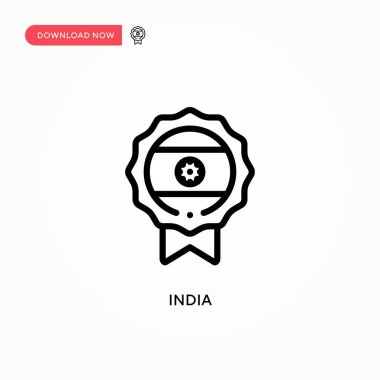 Hindistan vektör simgesi. Web sitesi veya mobil uygulama için modern, basit düz vektör çizimi