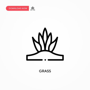 Çim vektör simgesi. Web sitesi veya mobil uygulama için modern, basit düz vektör çizimi