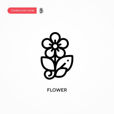 Çiçek vektör simgesi. Web sitesi veya mobil uygulama için modern, basit düz vektör çizimi