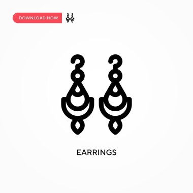 Küpe vektör ikonu. Web sitesi veya mobil uygulama için modern, basit düz vektör çizimi