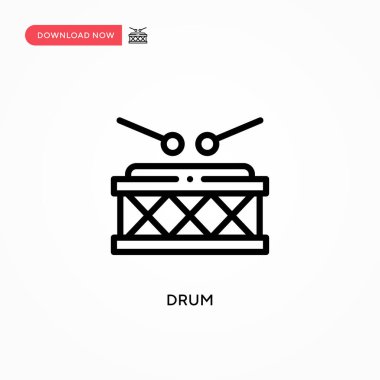 Davul vektör simgesi. Web sitesi veya mobil uygulama için modern, basit düz vektör çizimi