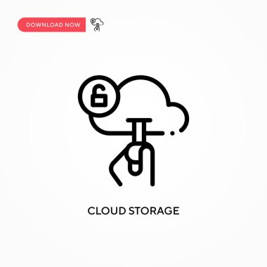 Bulut depolama vektör simgesi. Web sitesi veya mobil uygulama için modern, basit düz vektör çizimi