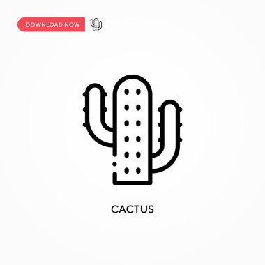Kaktüs vektör simgesi. Web sitesi veya mobil uygulama için modern, basit düz vektör çizimi