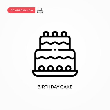Doğum günü pastası ikonu. Web sitesi veya mobil uygulama için modern, basit düz vektör çizimi