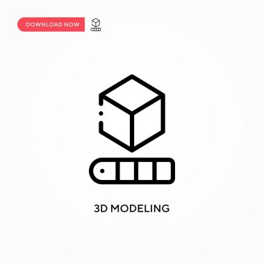3d model vektör simgesi. Web sitesi veya mobil uygulama için modern, basit düz vektör çizimi