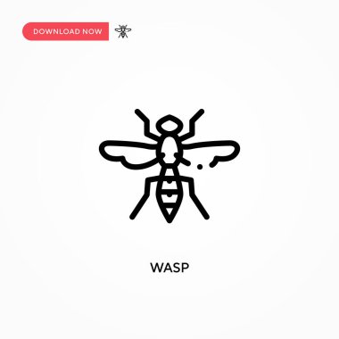 Yabanarısı vektör simgesi. Web sitesi veya mobil uygulama için modern, basit düz vektör çizimi