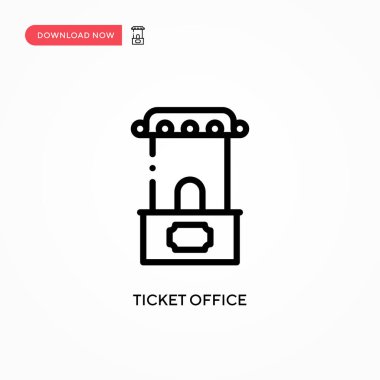 Bilet ofisi vektör simgesi. Web sitesi veya mobil uygulama için modern, basit düz vektör çizimi