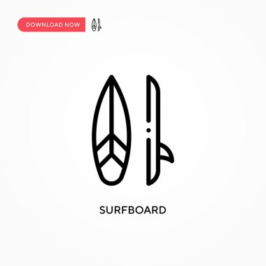 Sörf tahtası vektör simgesi. Web sitesi veya mobil uygulama için modern, basit düz vektör çizimi