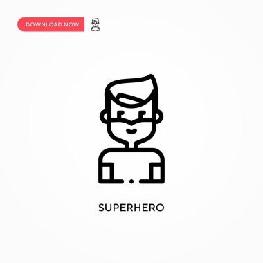 Süper kahraman vektör ikonu. Web sitesi veya mobil uygulama için modern, basit düz vektör çizimi