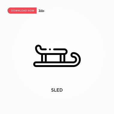 Kızak vektör simgesi. Web sitesi veya mobil uygulama için modern, basit düz vektör çizimi