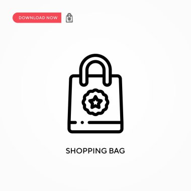 Alışveriş poşeti vektör simgesi. Web sitesi veya mobil uygulama için modern, basit düz vektör çizimi