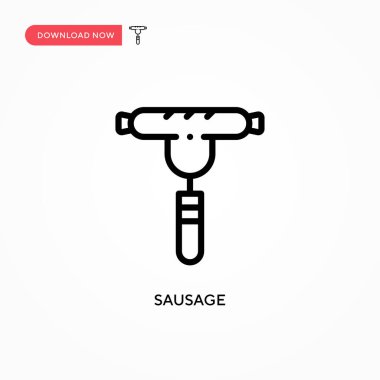 Sosis vektör simgesi. Web sitesi veya mobil uygulama için modern, basit düz vektör çizimi
