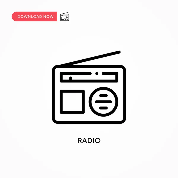 Radio Vector Icon Modern Simple Flat Vector Illustration Web Site — Stock Vector